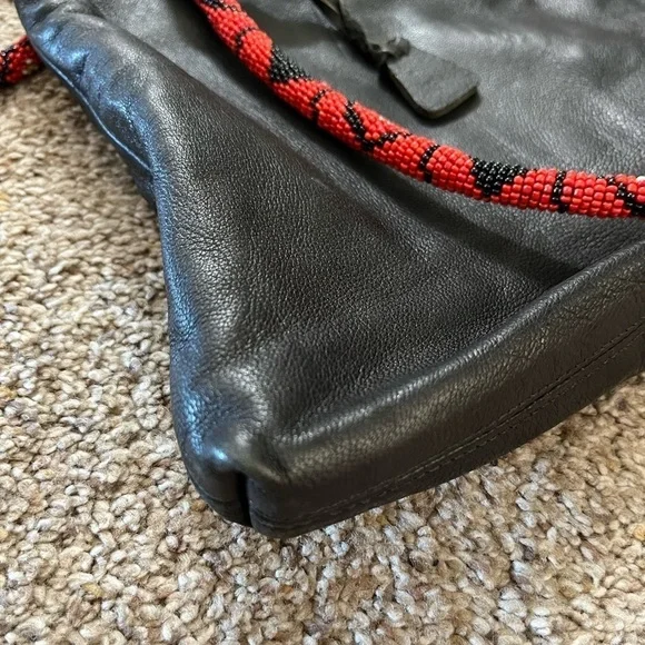 Red and Black Shoulder Bag with Structured Design - Picture 2 of 5